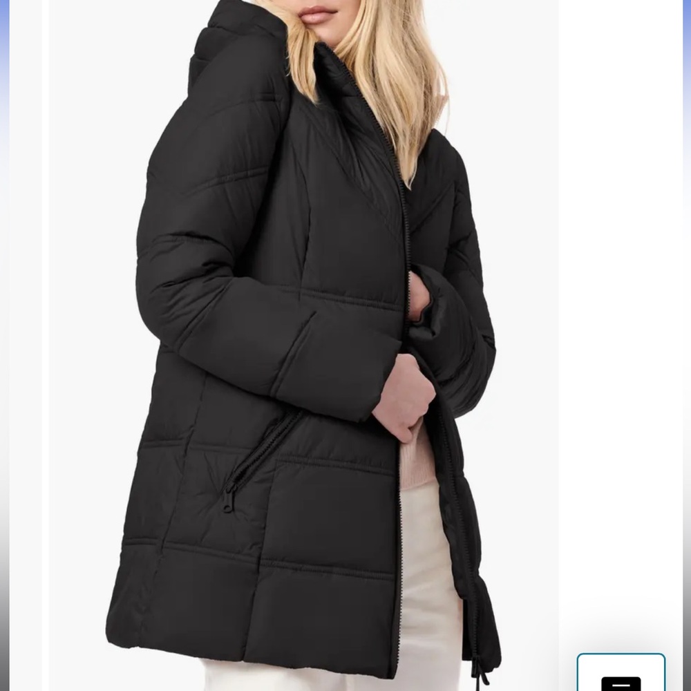 Bernardo Hooded Puffer Jacket - black - size Large - from Nordstrom